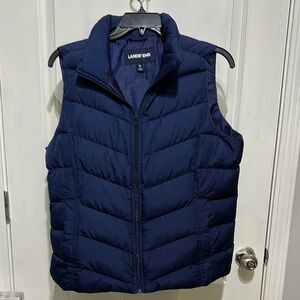Lands' End Navy Puffer Vest